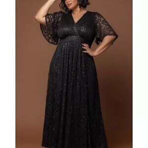 NWT 2X - Kiyonna Midnight Blue Lace Gown